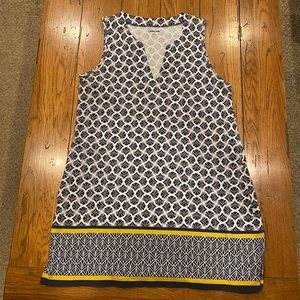 Lands End knit dress - navy and white - size large petite